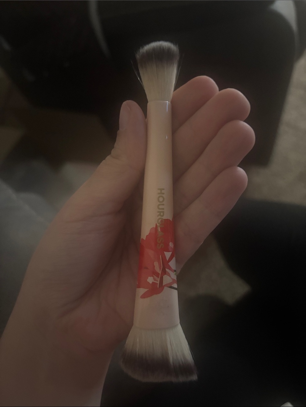 Hourglass Dual-Ended Makeup Brush in Cream and Red Floral limited edition